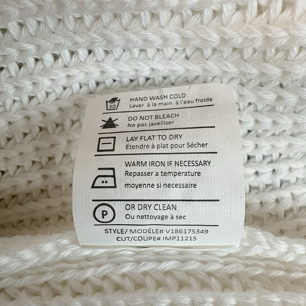 Vince Raglan Suspension Knit Sweater White Size Medium Cotton Pullover Womens - Picture 6 of 6